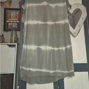 ASOS Gray and White Tie-Dye Tunic